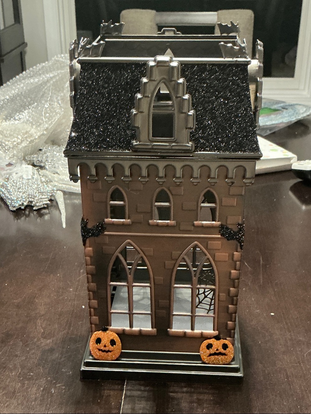 Bath & Body Works Black and Brown Haunted House Candle Holder